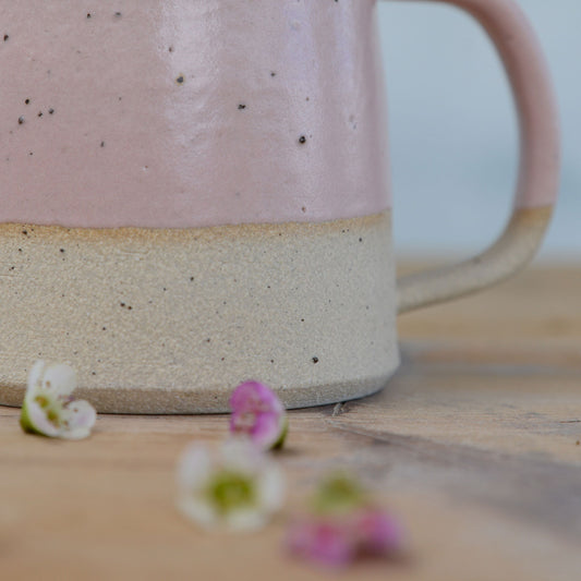 Ceramic Mug in White, Yellow, Pink, Blue and Green