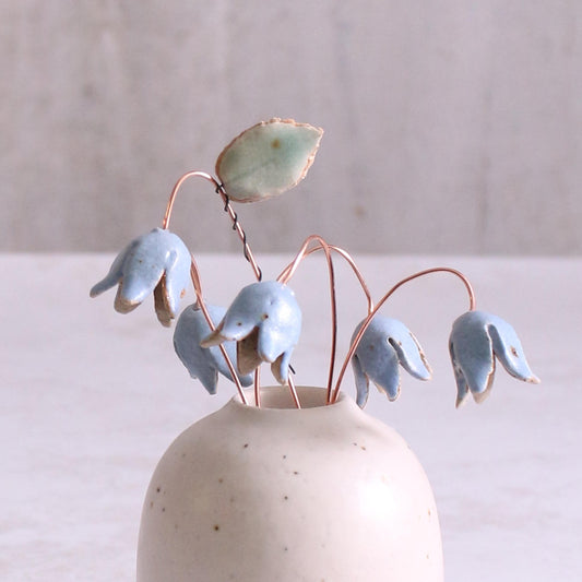 Bluebell Ceramic Flower Bouquet, Option of Add-On Ceramic Vase