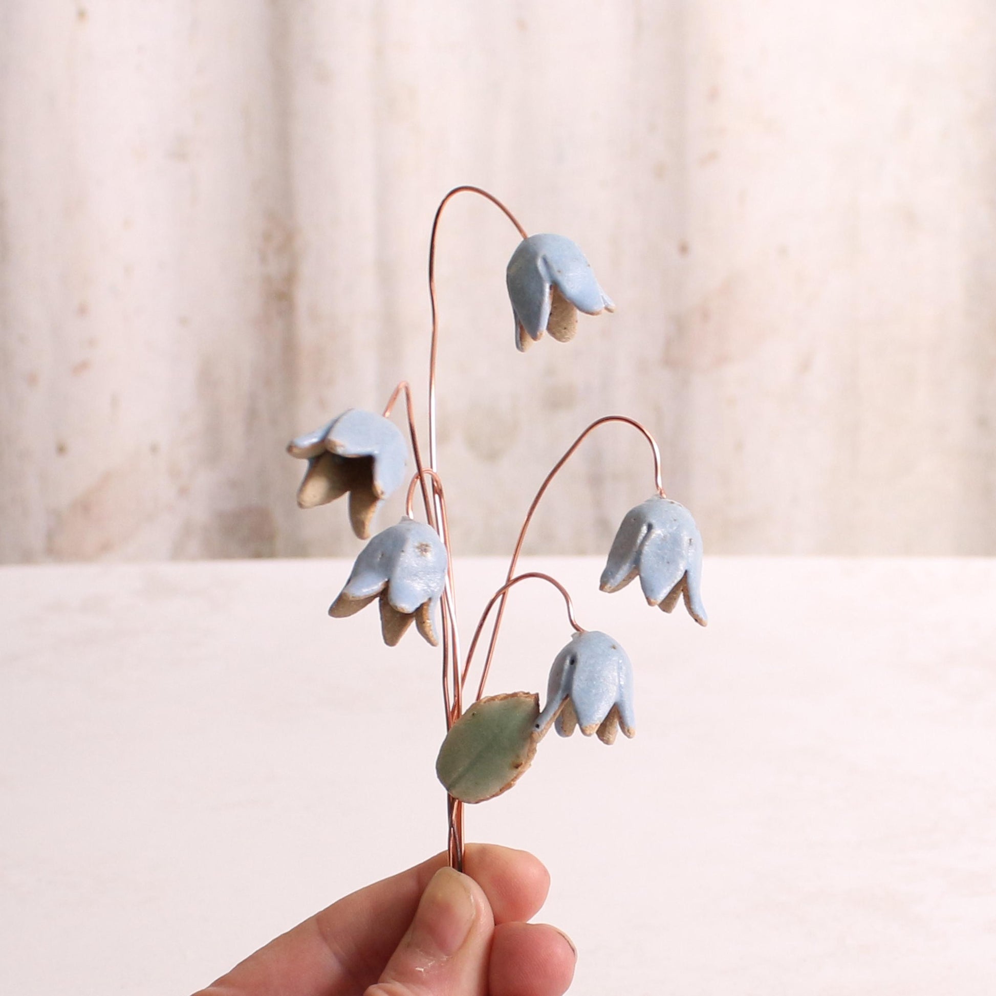Bluebell Ceramic Flower Bouquet, Option of Add-On Ceramic Vase