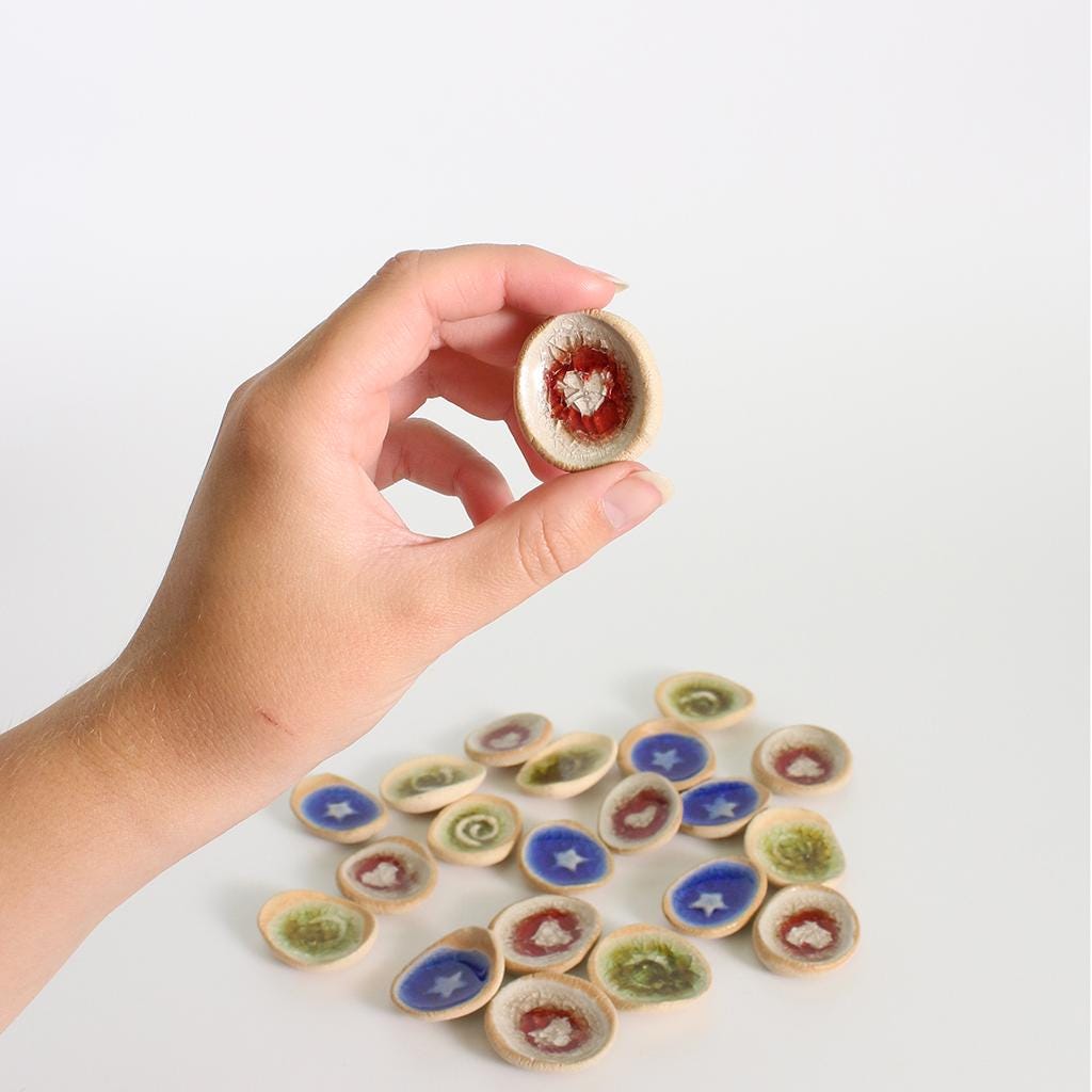 Handmade Ceramic Pocket Token Worry Stone