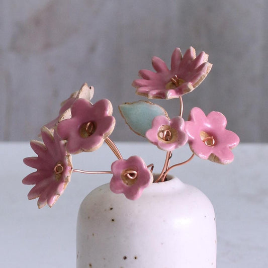 Limited Edition Fuchsia Ceramic Flower Stems