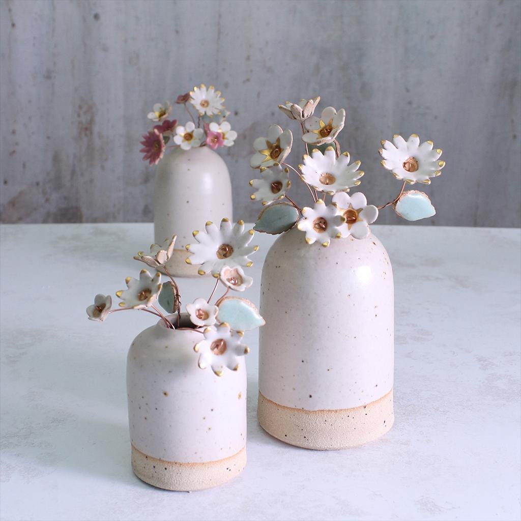 Gold Detail Ceramic Flower Stems