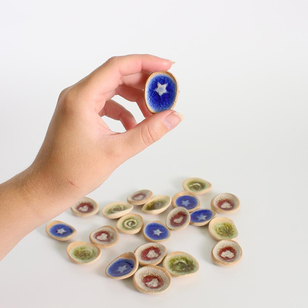 Handmade Ceramic Pocket Token Worry Stone