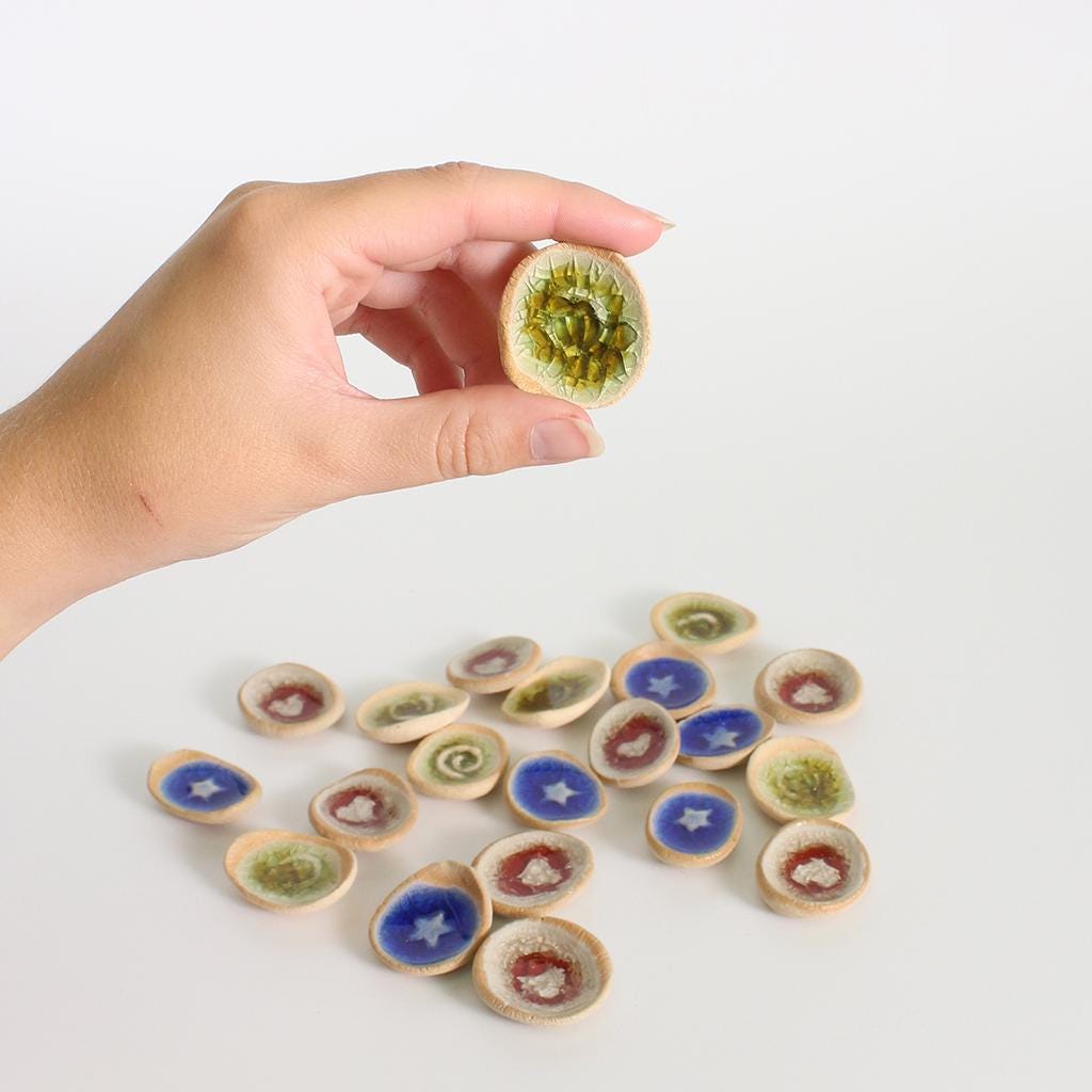 Handmade Ceramic Pocket Token Worry Stone