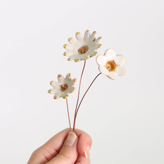 Gold Detail Ceramic Flower Stems
