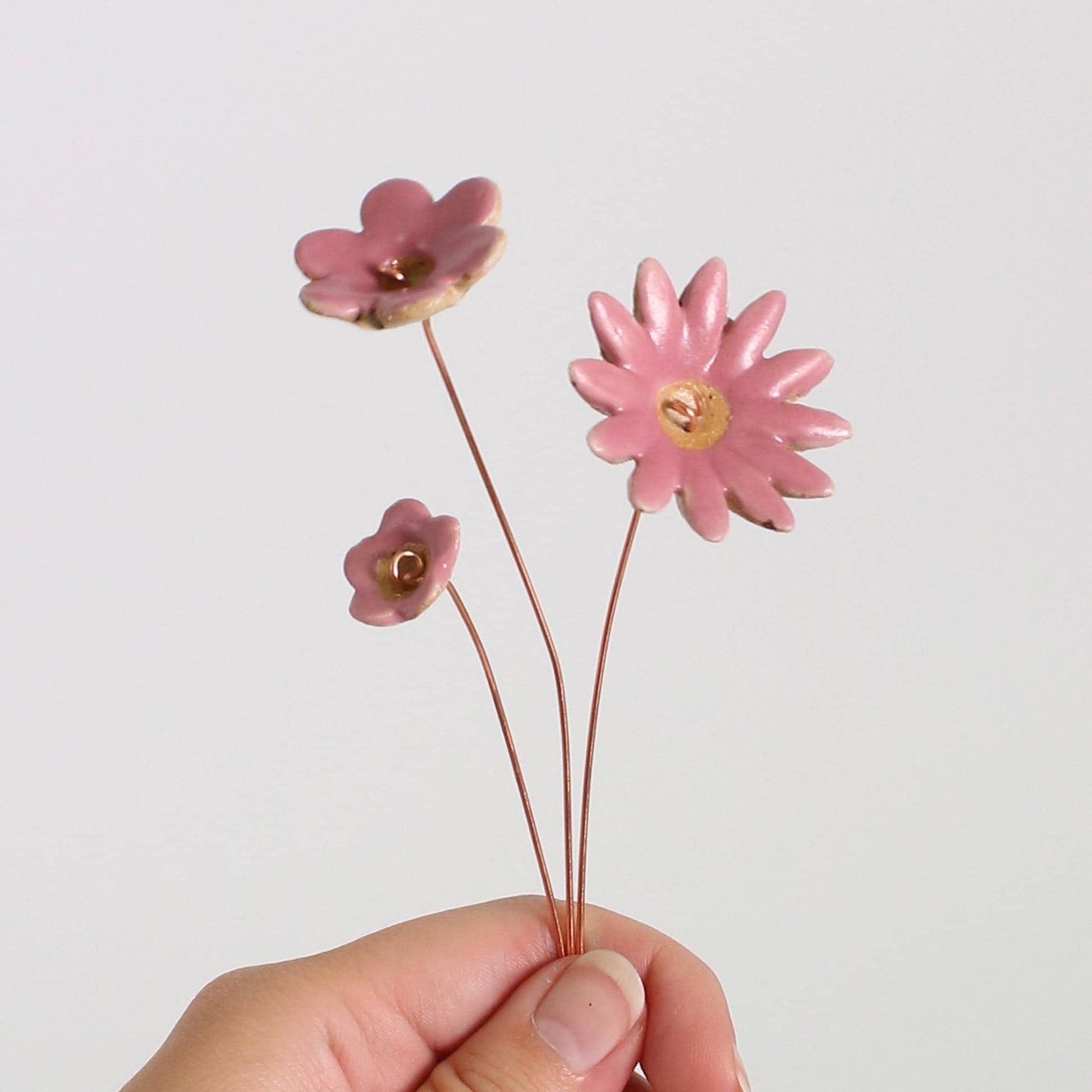 Limited Edition Fuchsia Ceramic Flower Stems